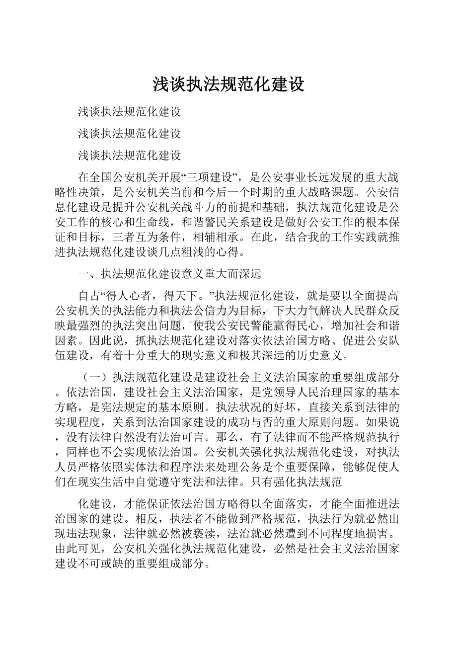 浅谈执法规范化建设.docx_第1页