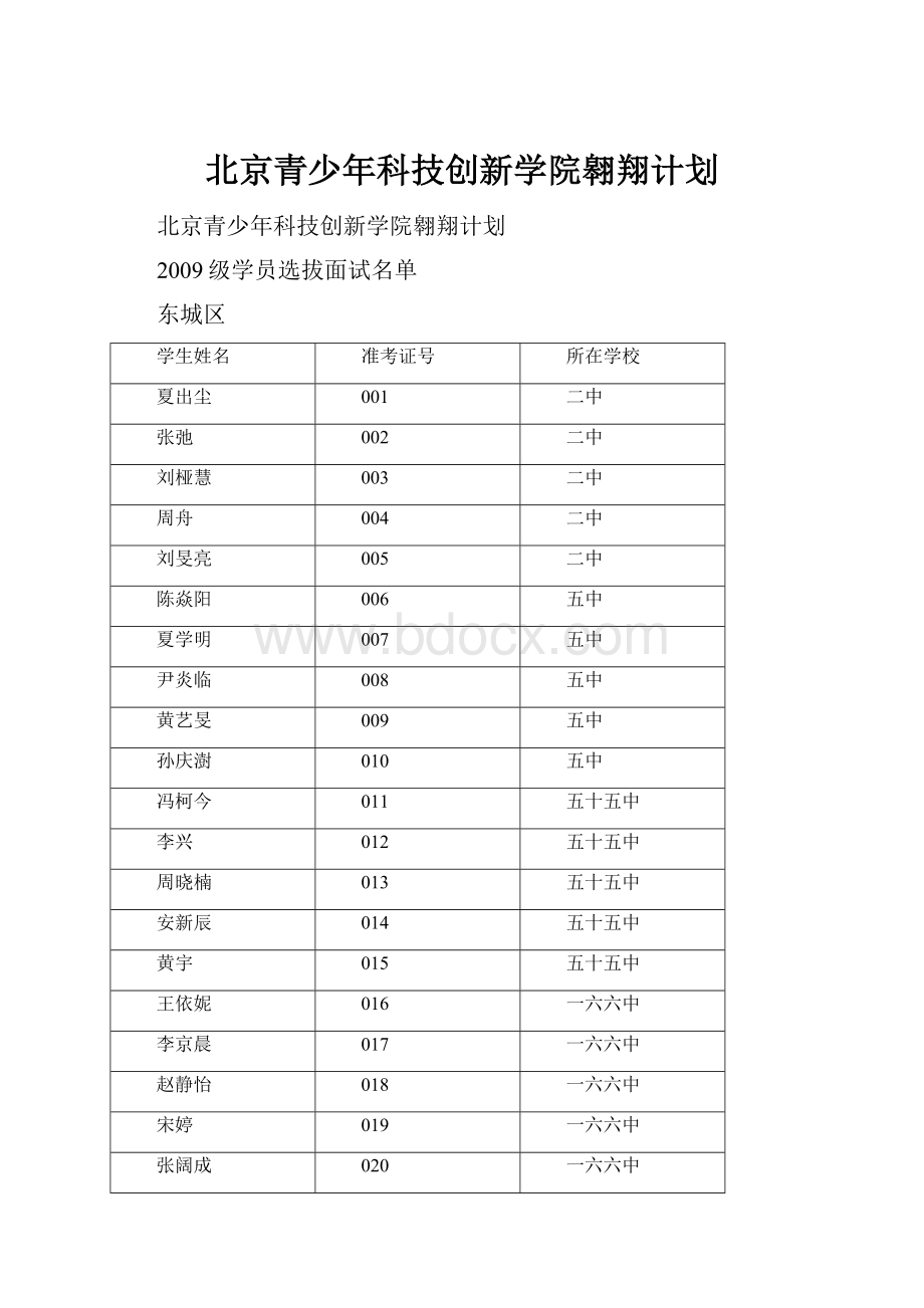 北京青少年科技创新学院翱翔计划.docx