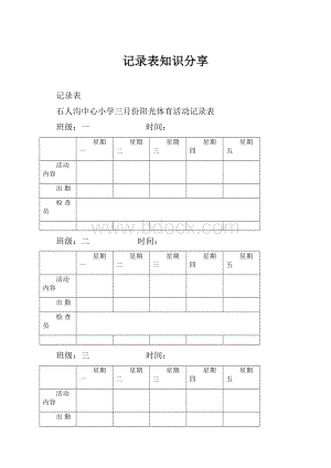 记录表知识分享.docx