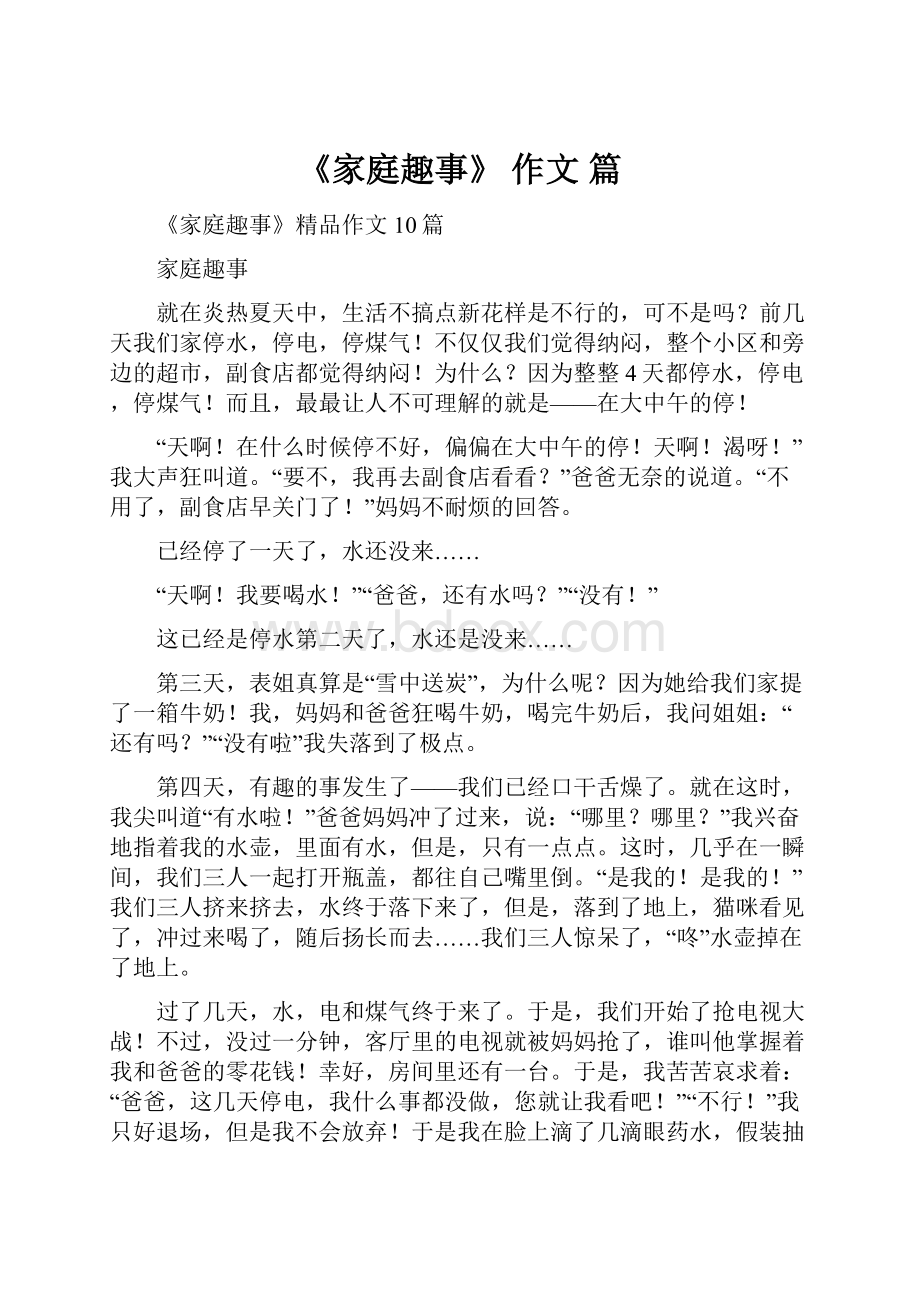 《家庭趣事》 作文 篇.docx