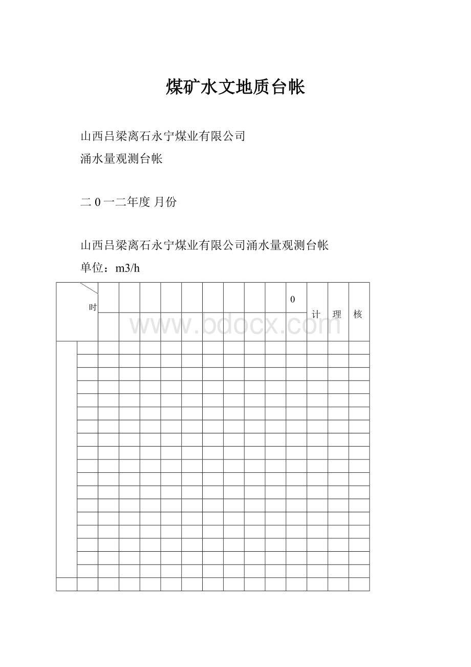 煤矿水文地质台帐.docx