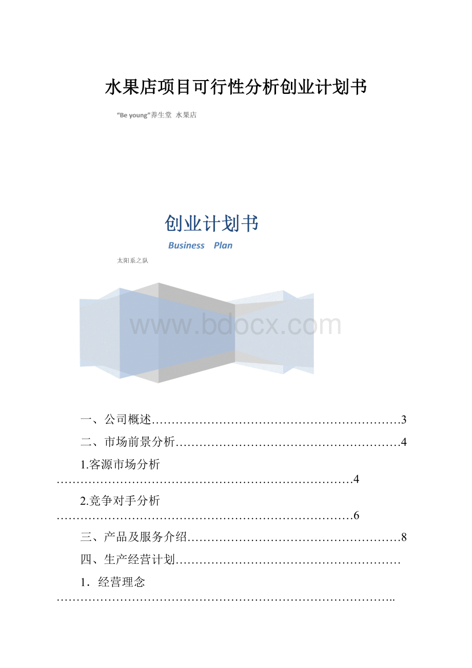 水果店项目可行性分析创业计划书.docx