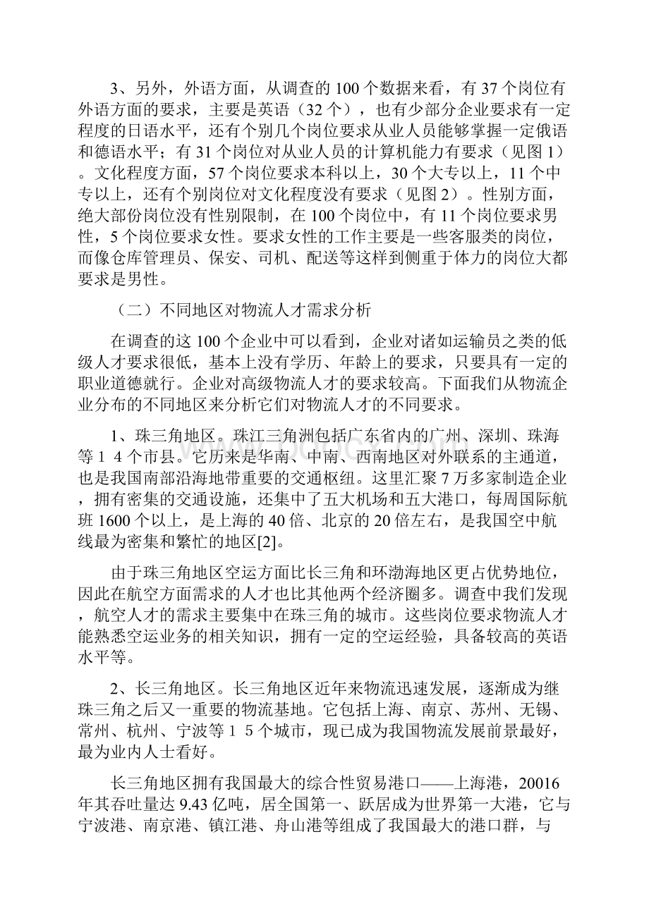 物流管理专业专业人才需求调研报告.docx_第3页