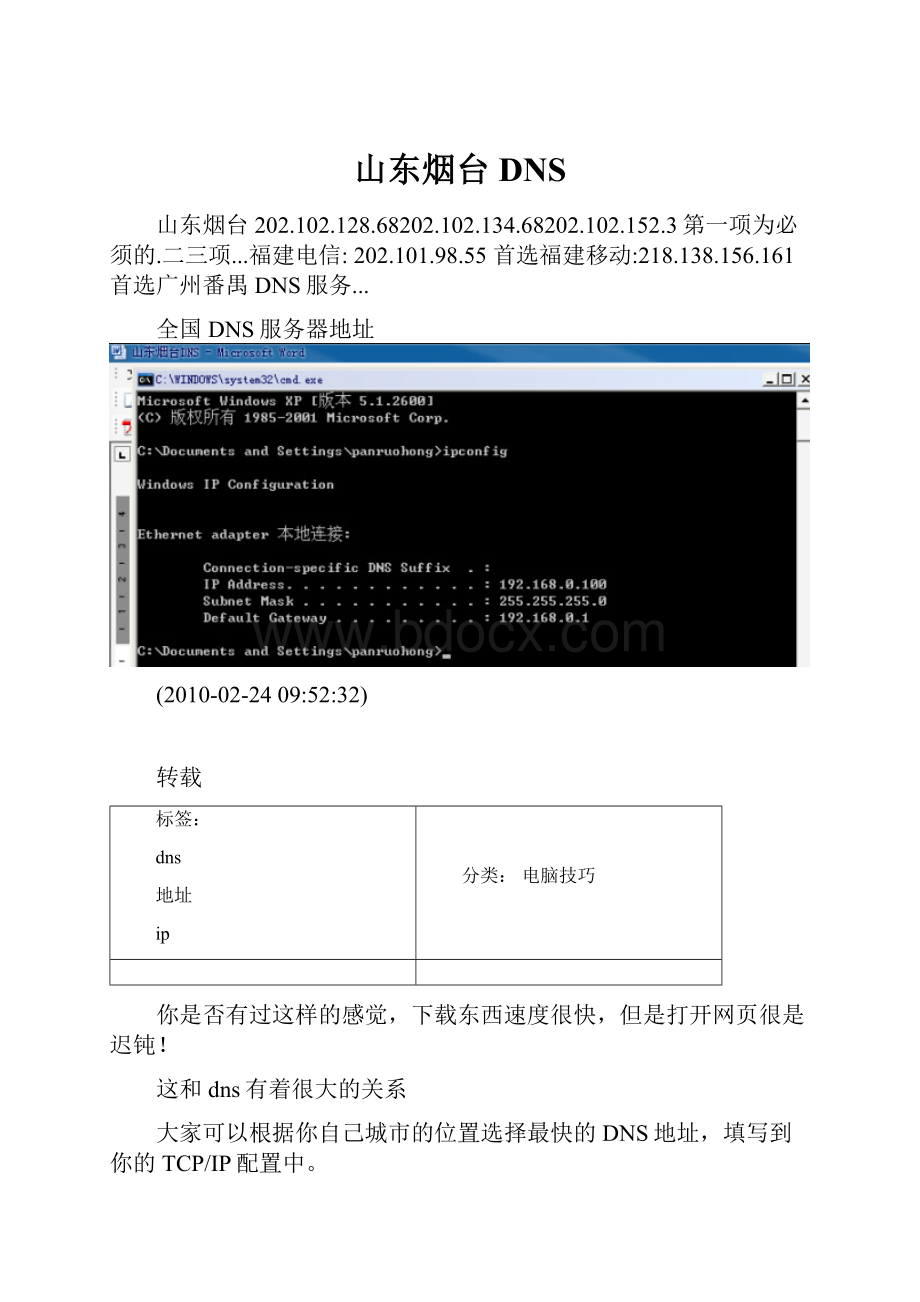 山东烟台DNS.docx