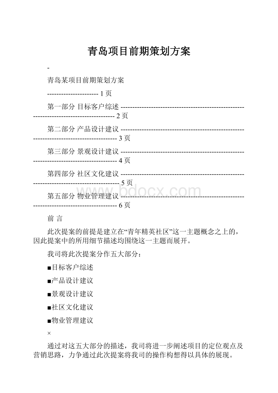 青岛项目前期策划方案.docx