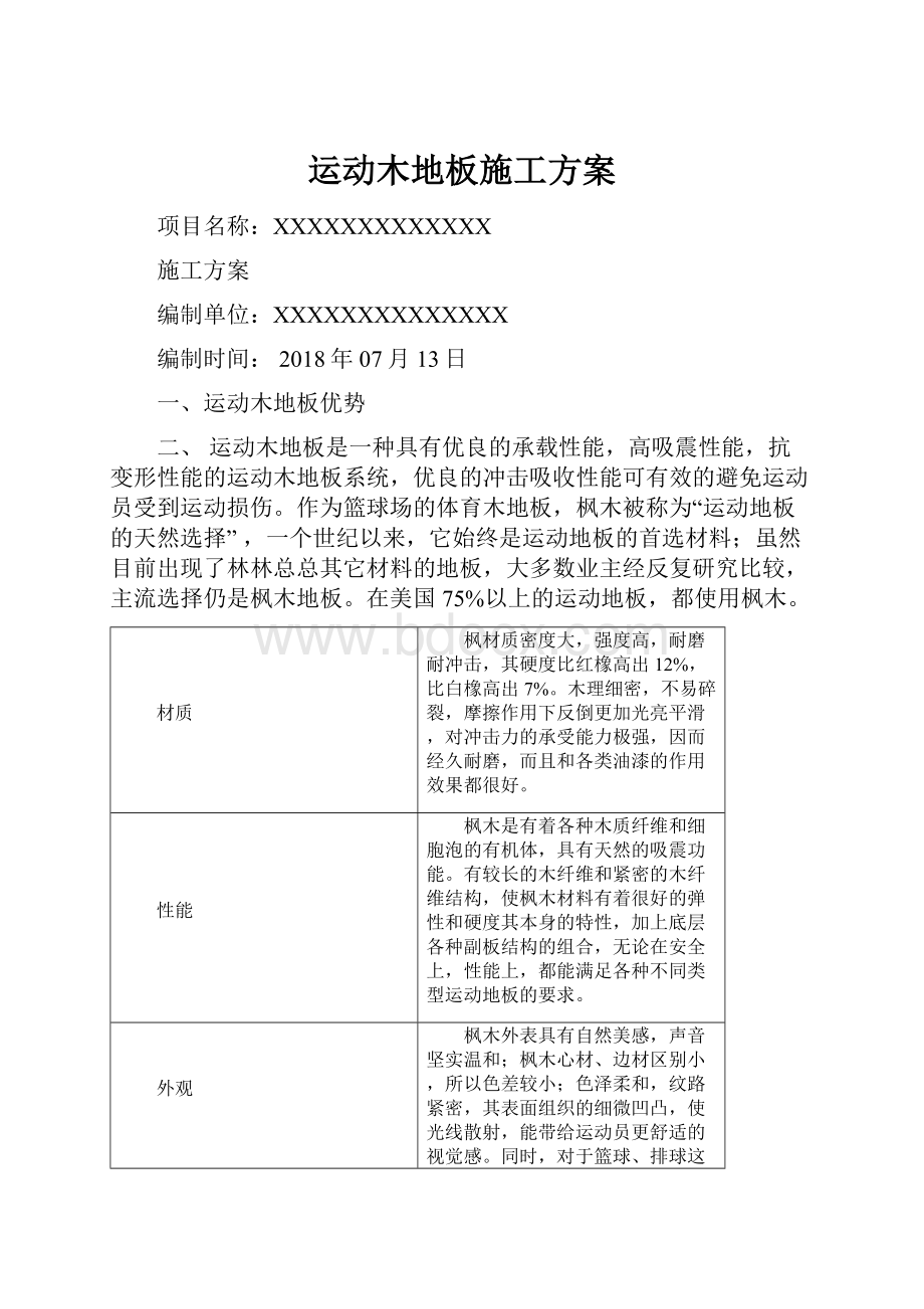 运动木地板施工方案.docx