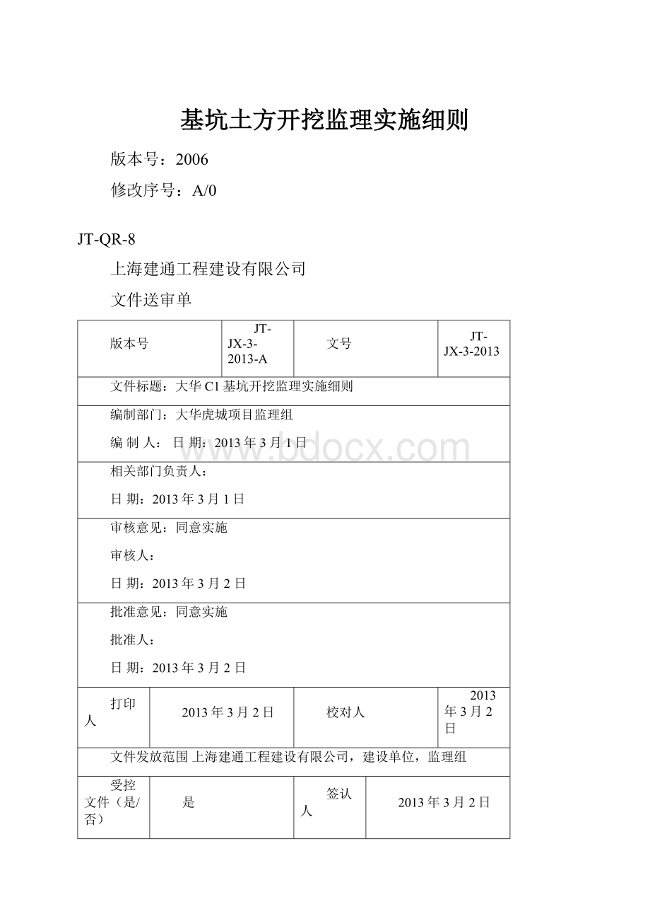 基坑土方开挖监理实施细则.docx