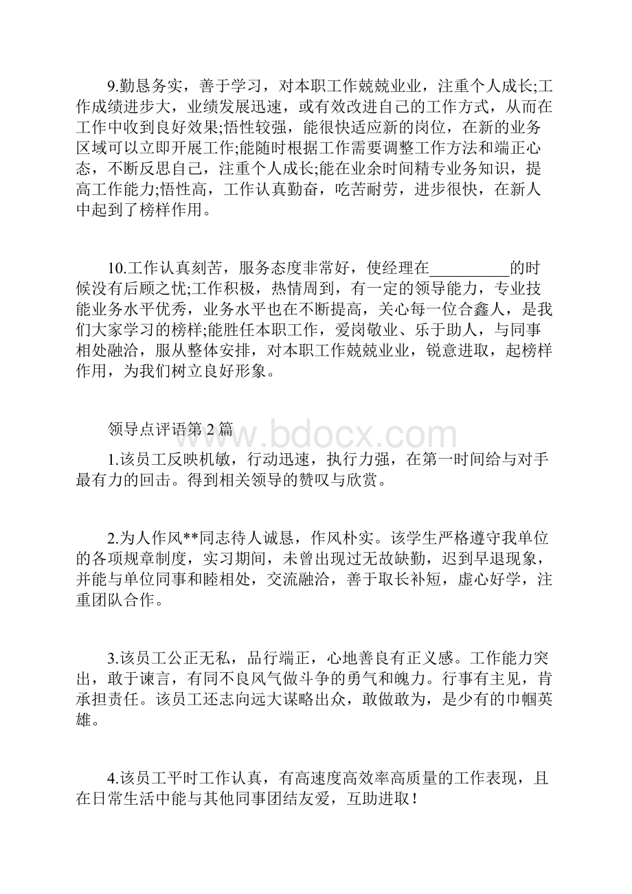 精选评语领导点评语4篇.docx_第3页