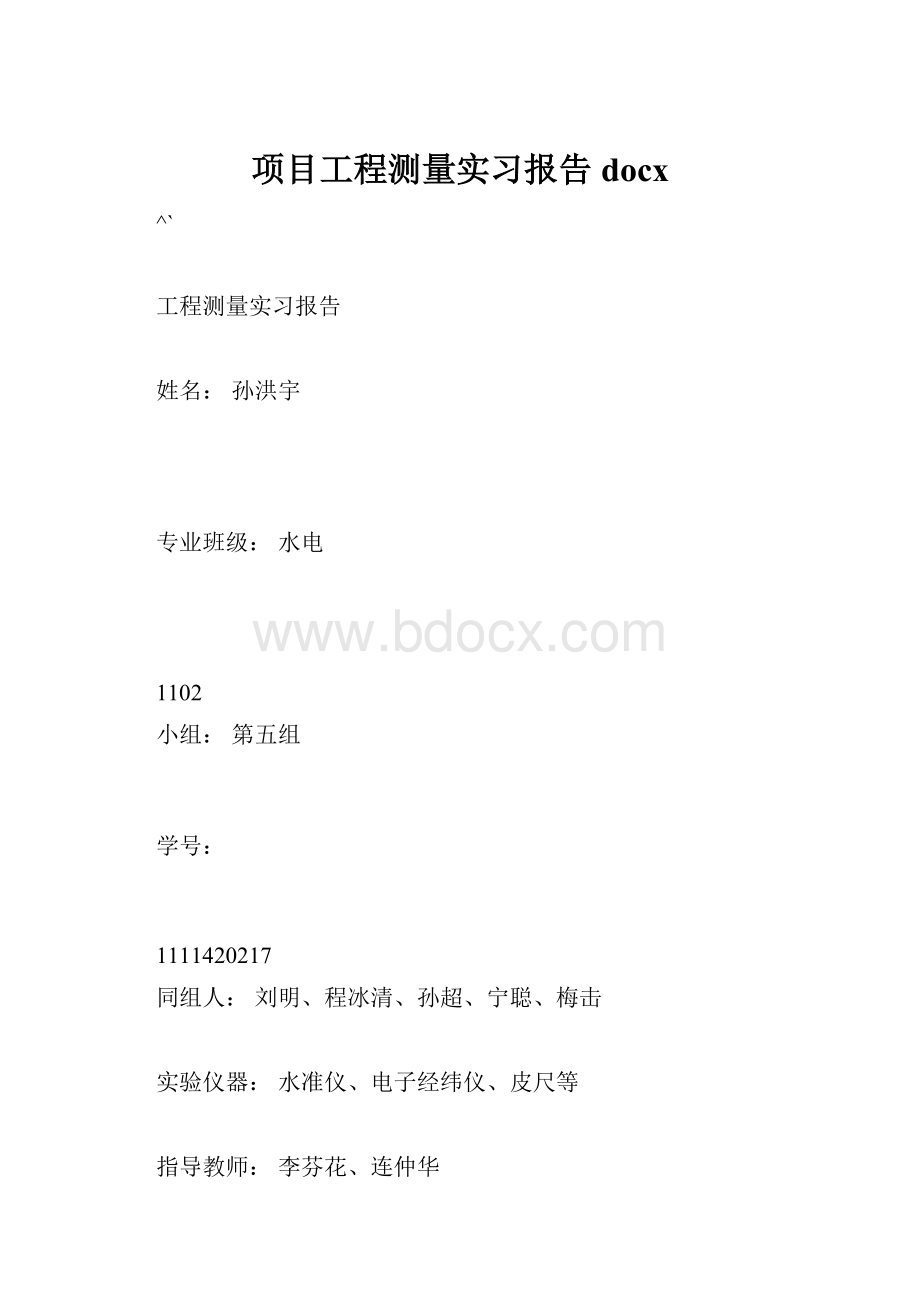 项目工程测量实习报告docx.docx