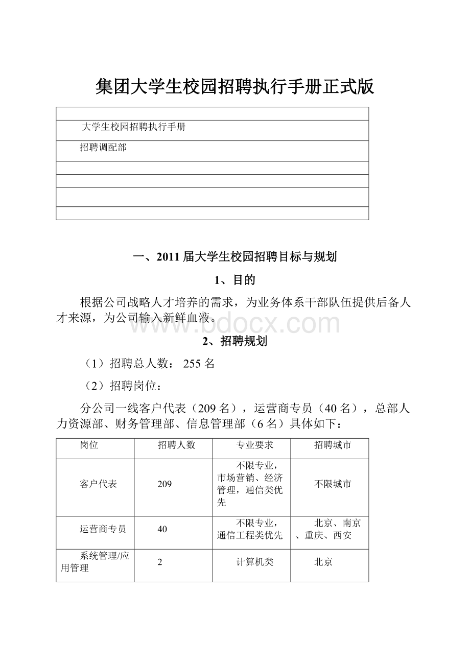 集团大学生校园招聘执行手册正式版.docx