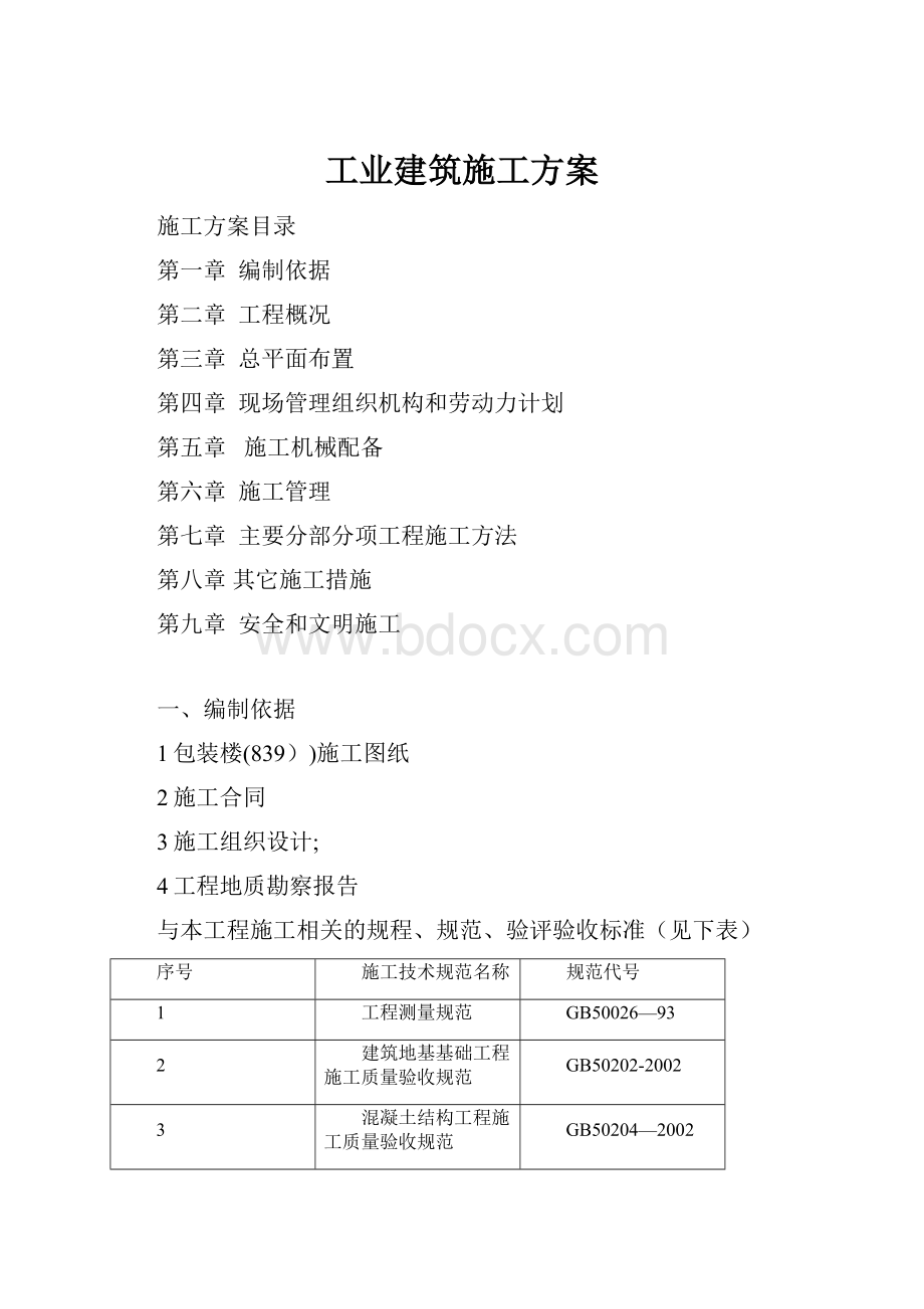 工业建筑施工方案.docx