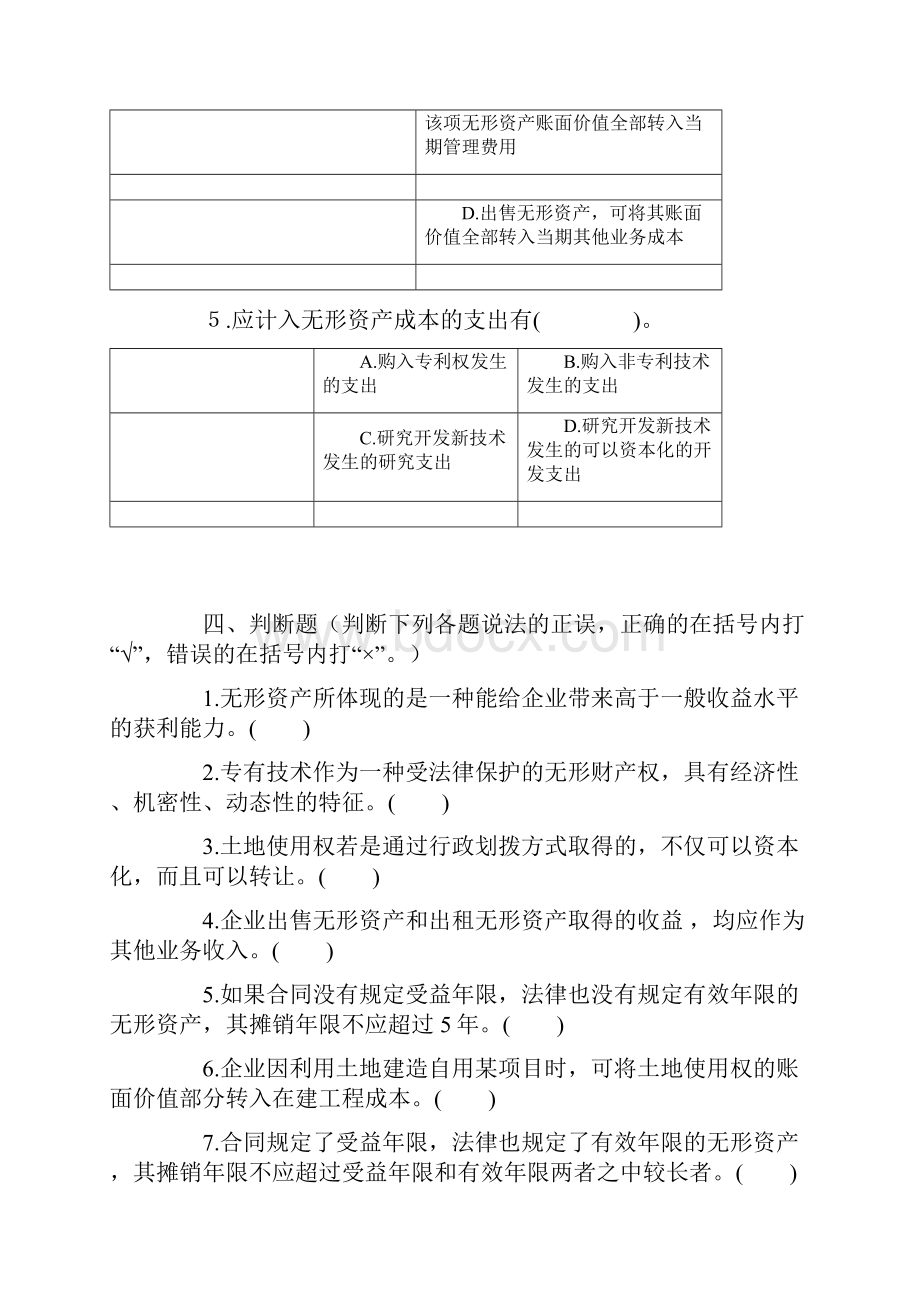 第六章 无形资产和长期待摊费用 测试题及答案.docx_第3页