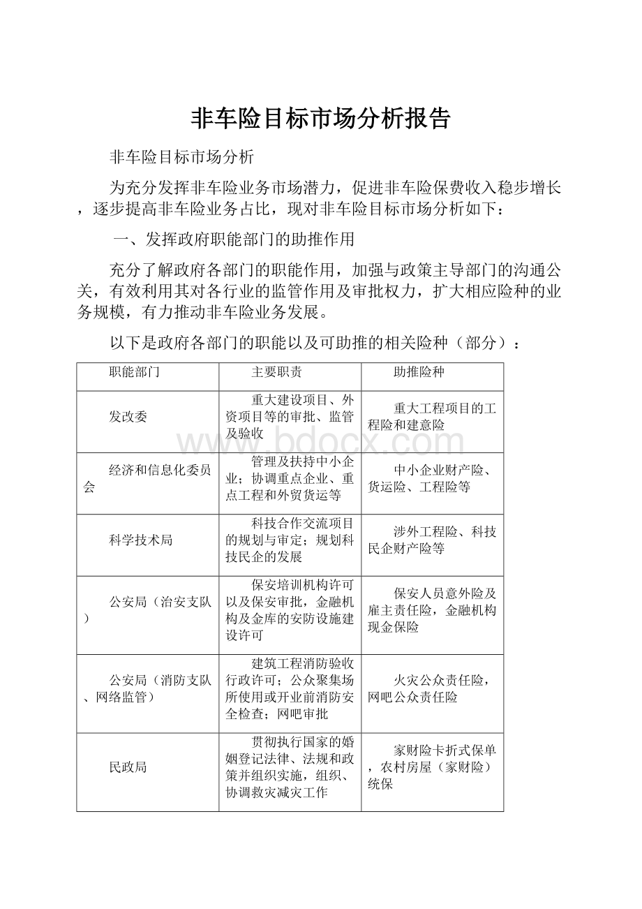 非车险目标市场分析报告.docx