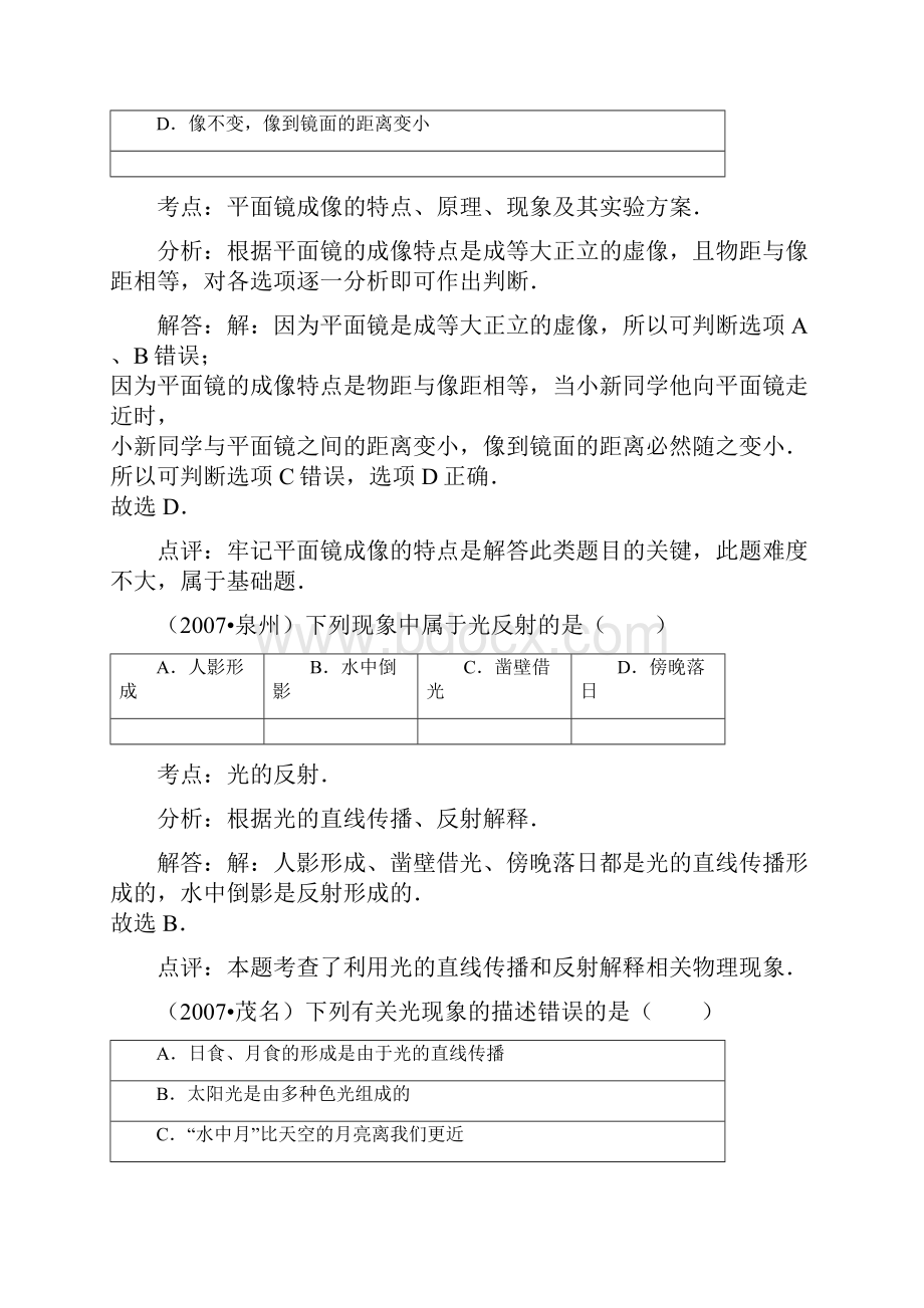 初二物理《光学》作业题和分析.docx_第2页