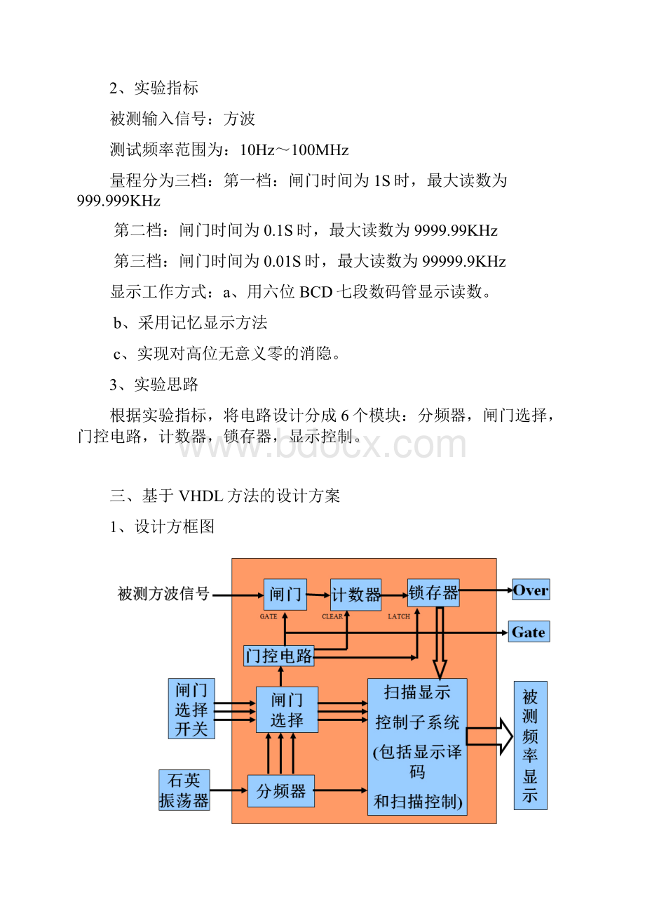 电子科技大学 电子技术实验 FPGA 频率计 实验报告.docx_第2页