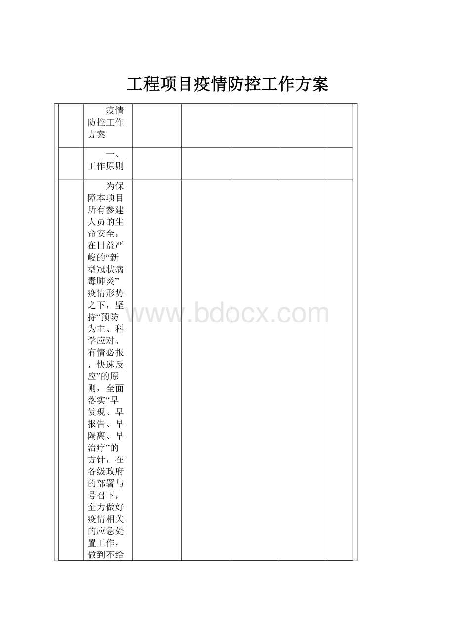 工程项目疫情防控工作方案.docx