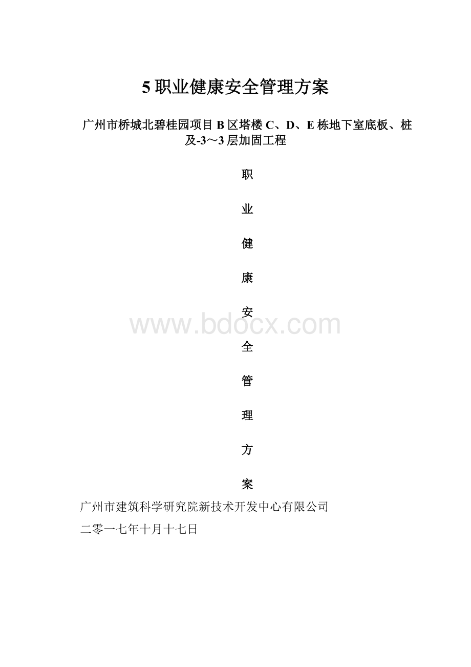 5职业健康安全管理方案.docx