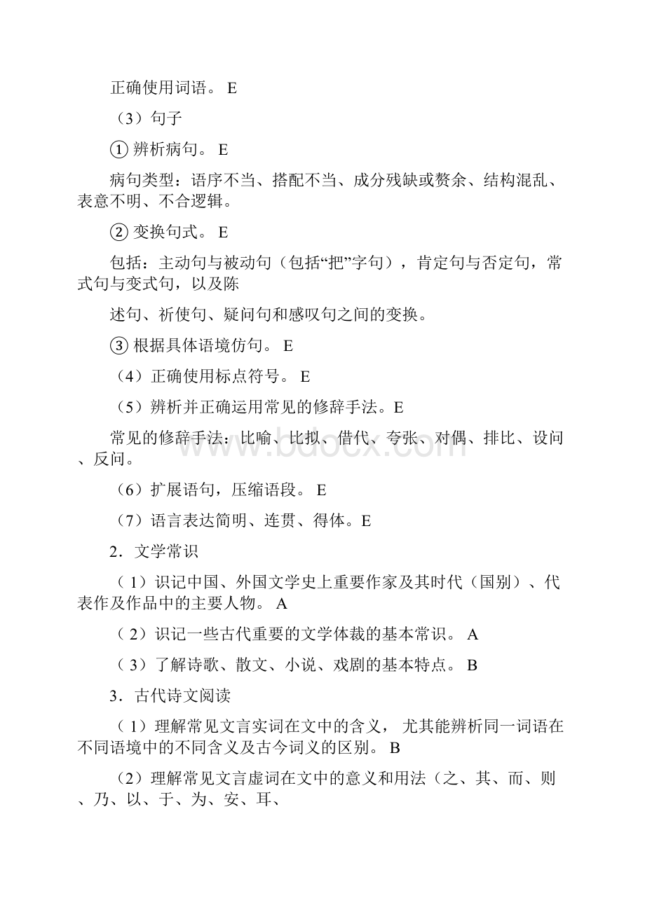 湖北省普通高等学校招收中等职业学校毕业生技能高考文化综合考试大纲docx.docx_第3页