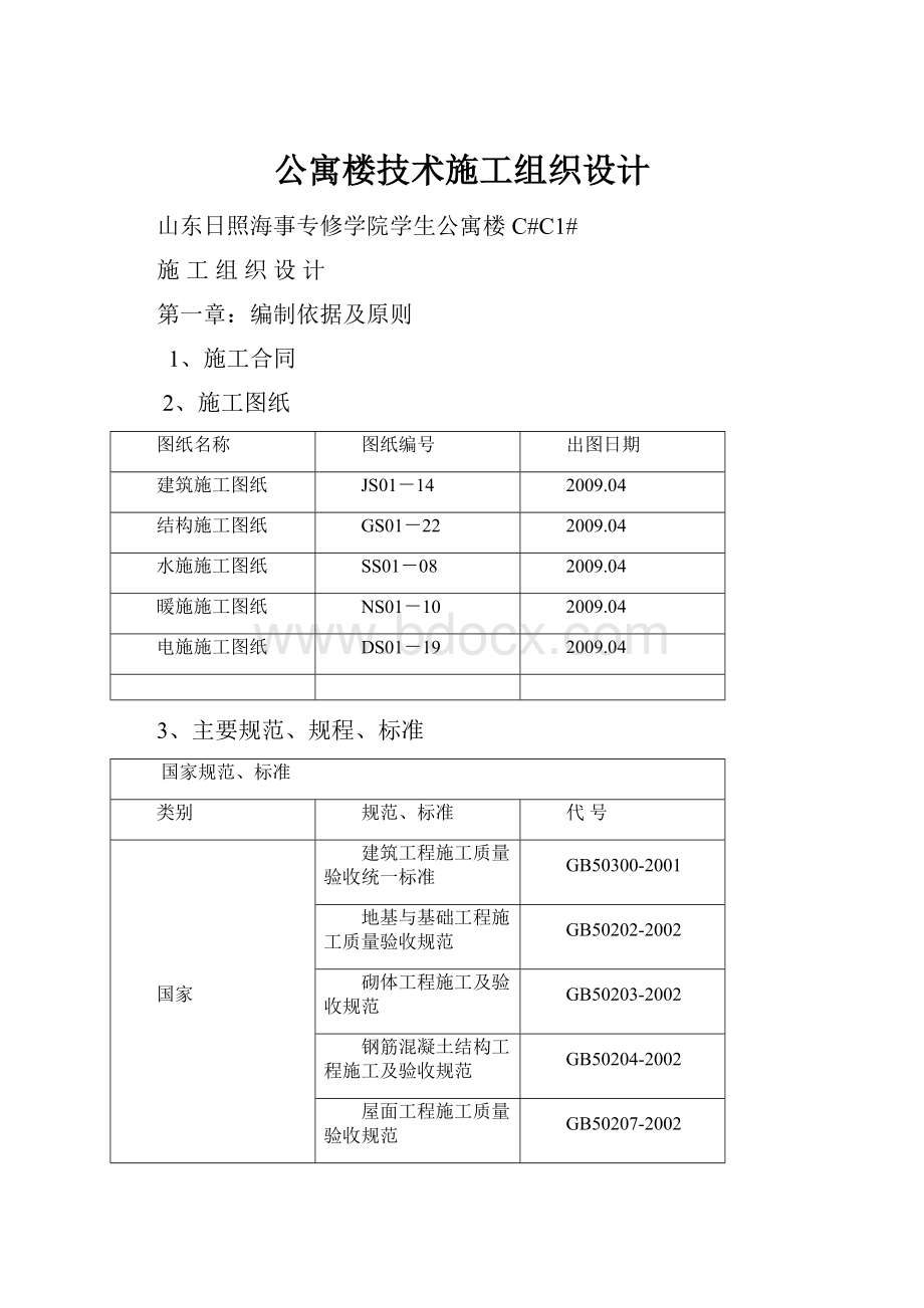 公寓楼技术施工组织设计.docx