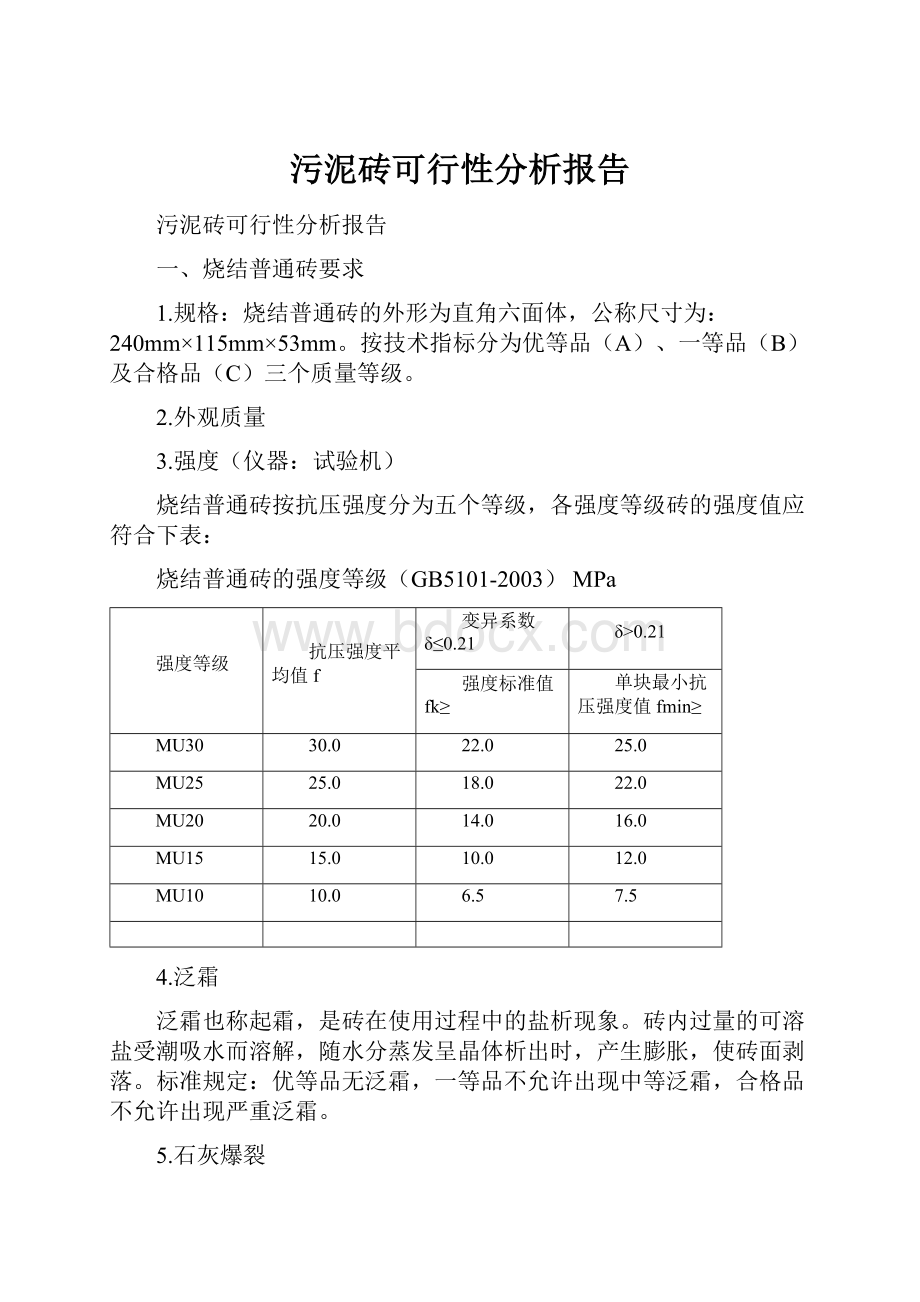 污泥砖可行性分析报告.docx