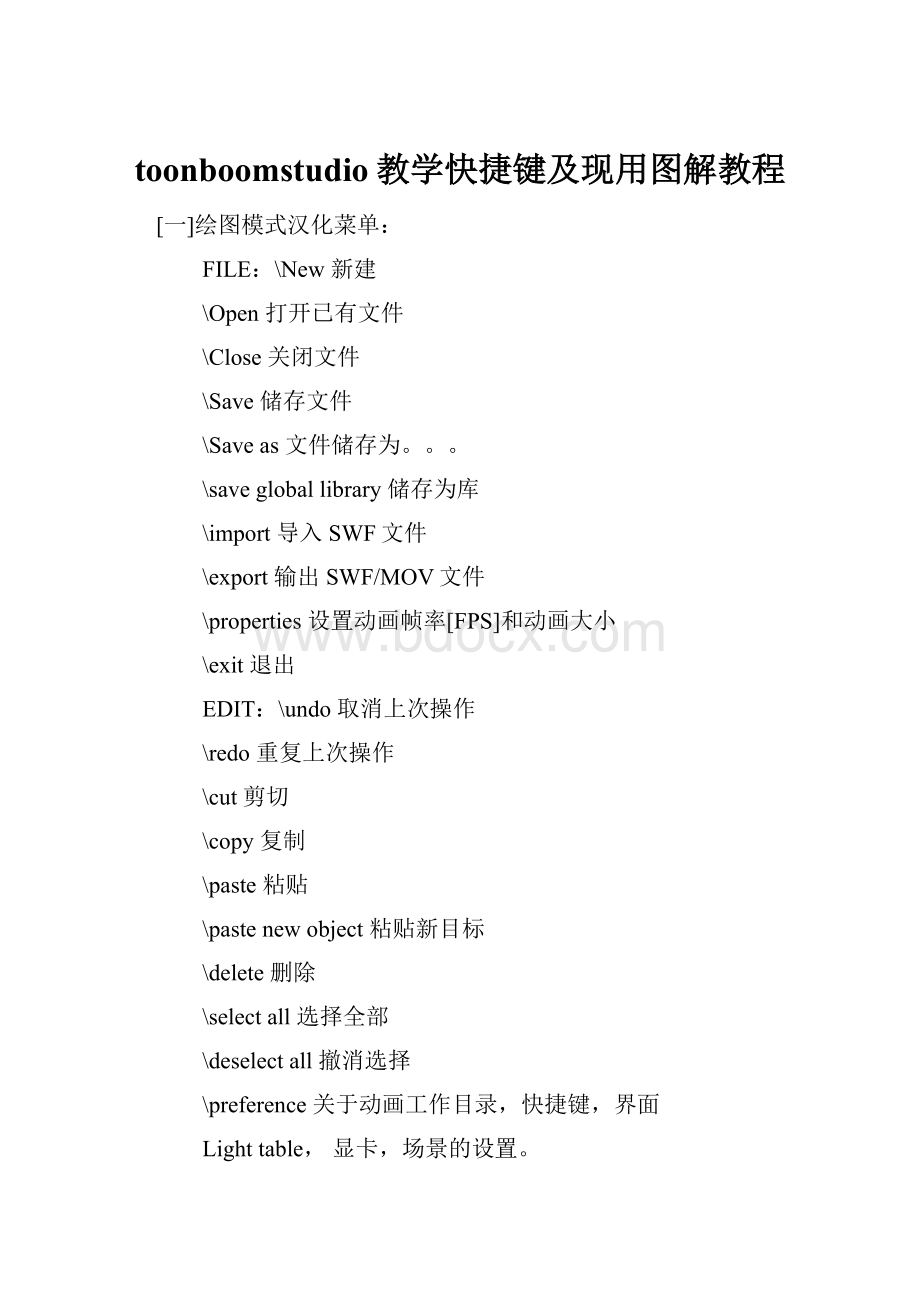 toonboomstudio教学快捷键及现用图解教程.docx_第1页