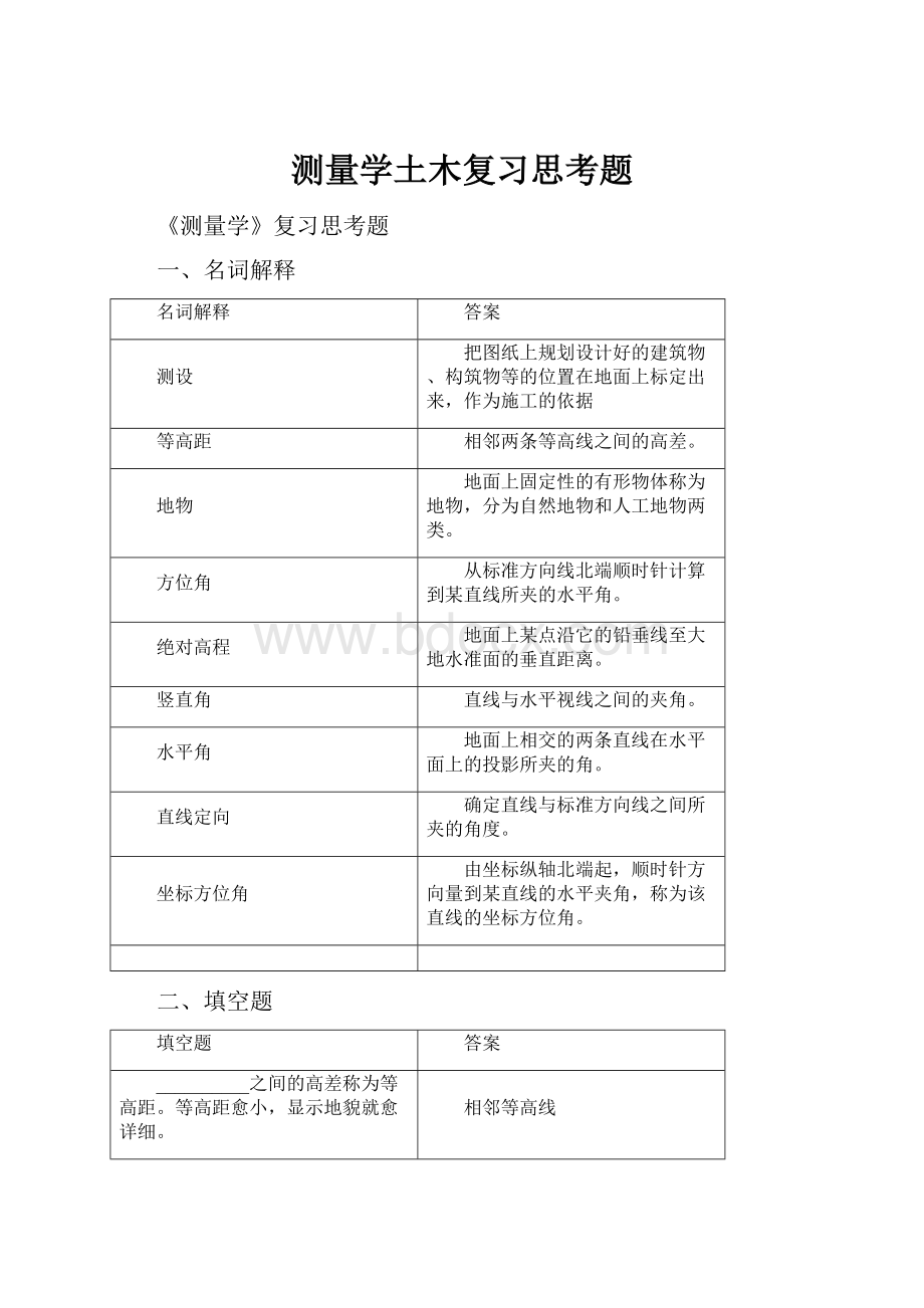 测量学土木复习思考题.docx_第1页