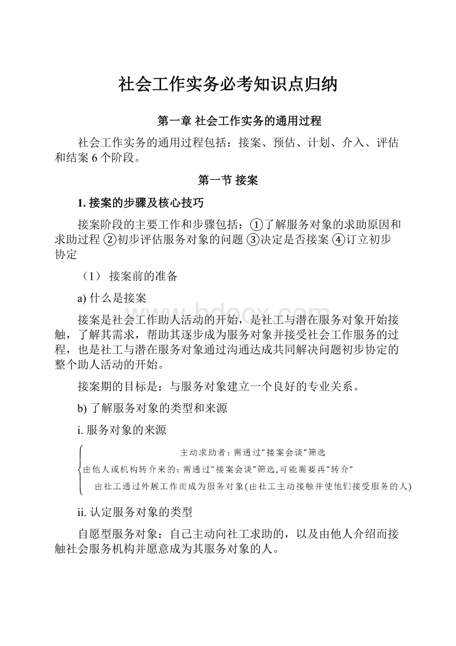 社会工作实务必考知识点归纳.docx