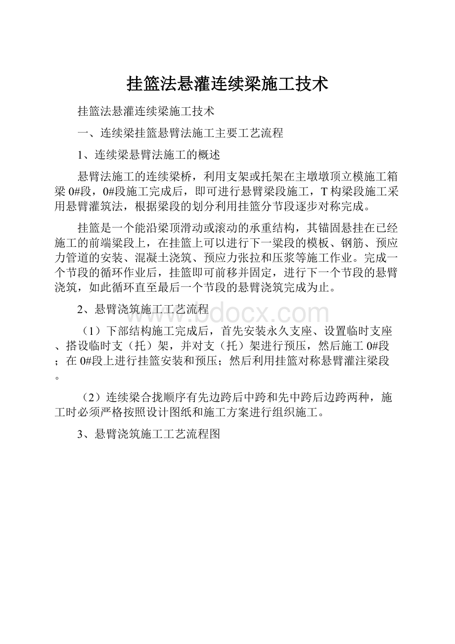 挂篮法悬灌连续梁施工技术.docx