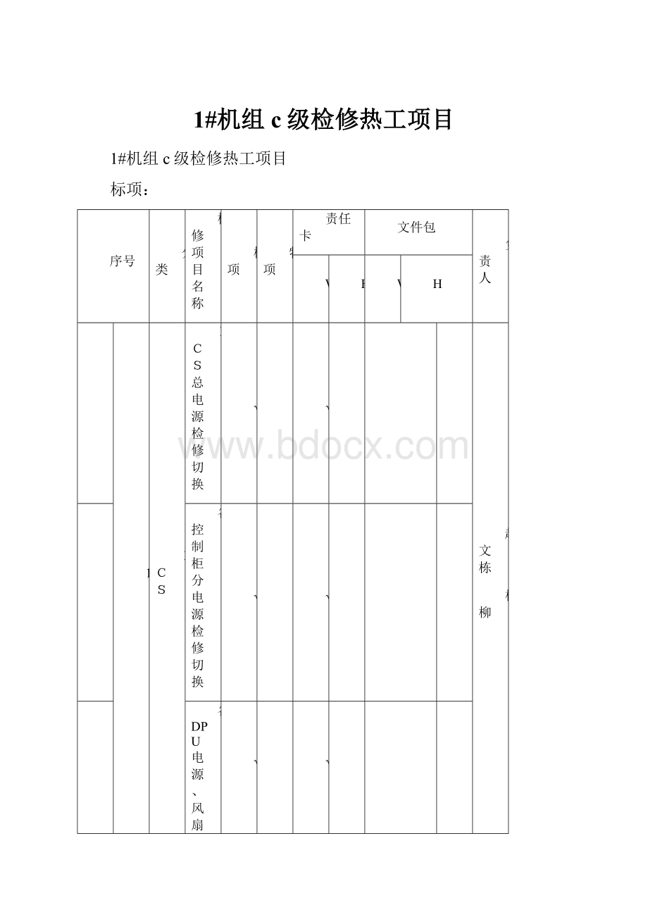 1#机组c级检修热工项目.docx