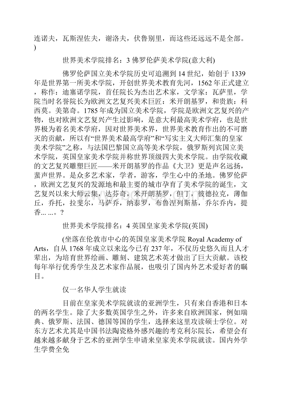 世界美术学院排名附权威大学排名相关专业榜单图文稿.docx_第3页