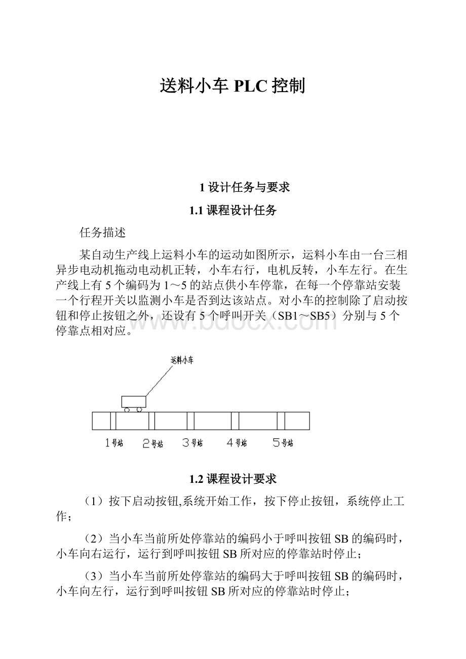 送料小车PLC控制.docx