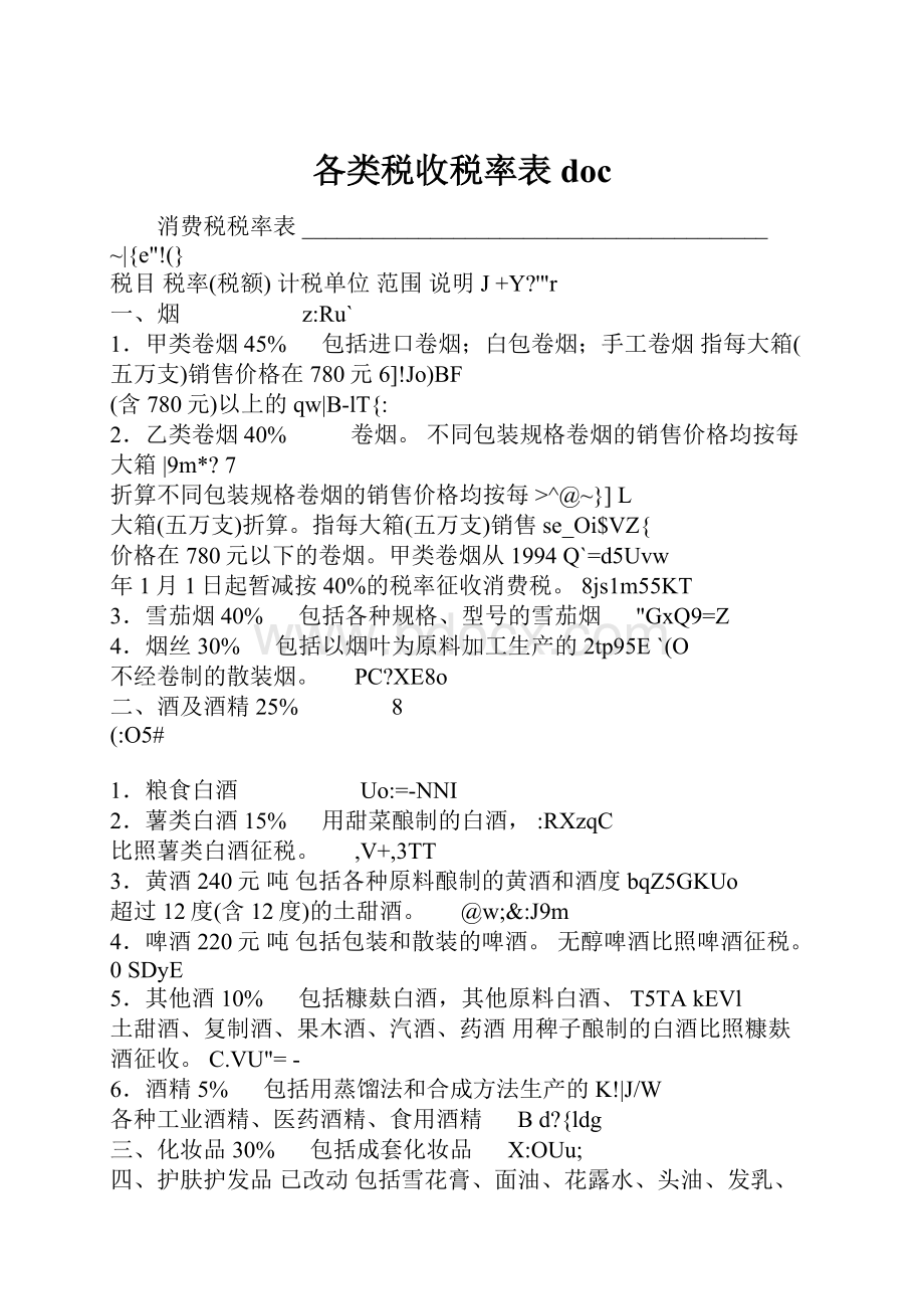 各类税收税率表doc.docx