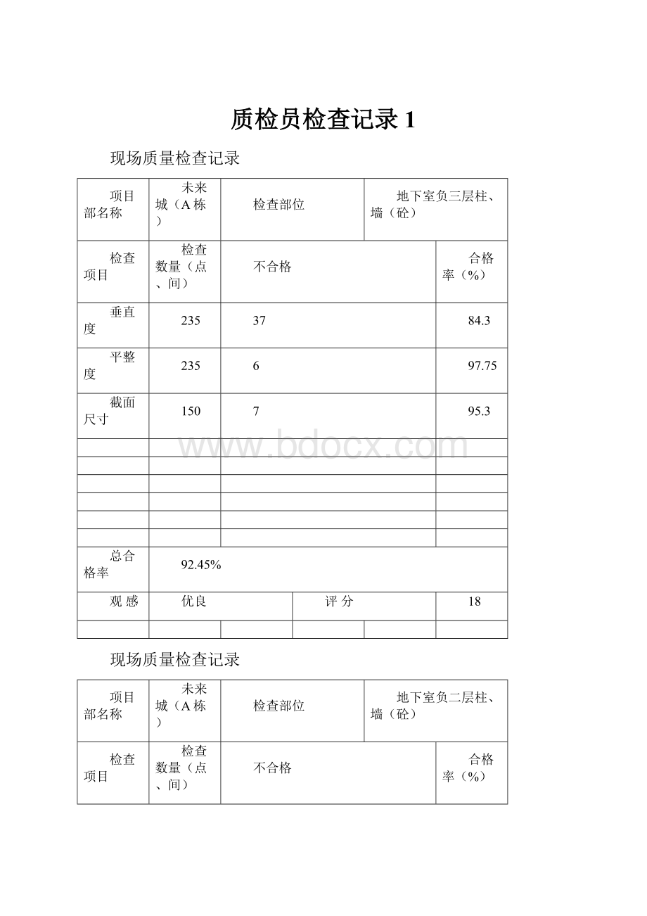 质检员检查记录1.docx_第1页