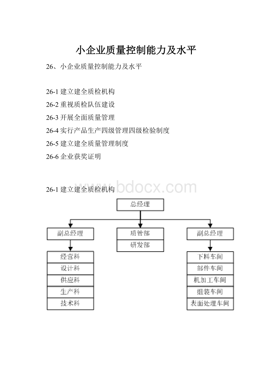 小企业质量控制能力及水平.docx