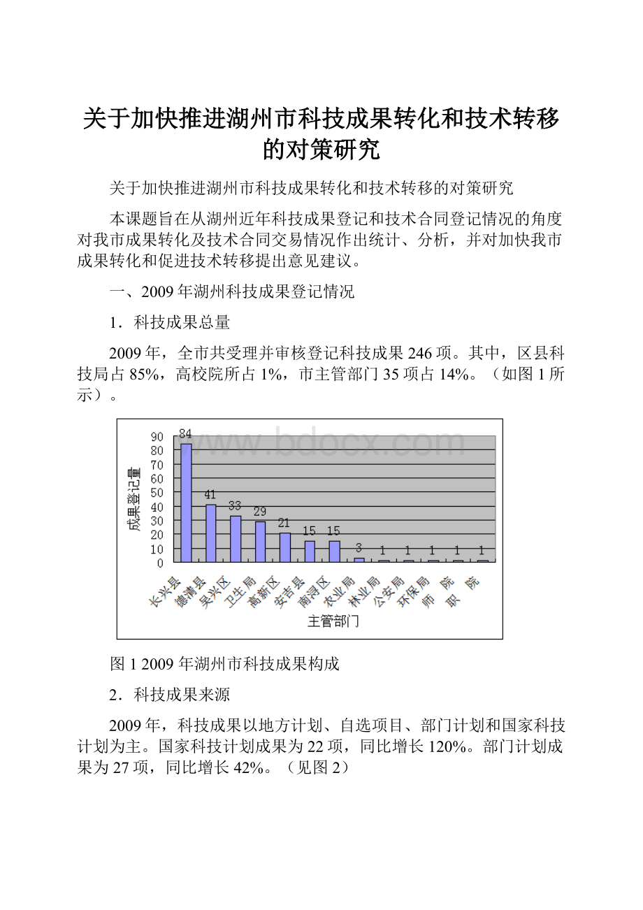 关于加快推进湖州市科技成果转化和技术转移的对策研究.docx_第1页