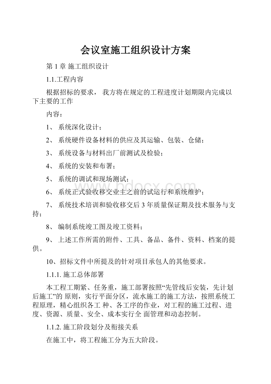 会议室施工组织设计方案.docx