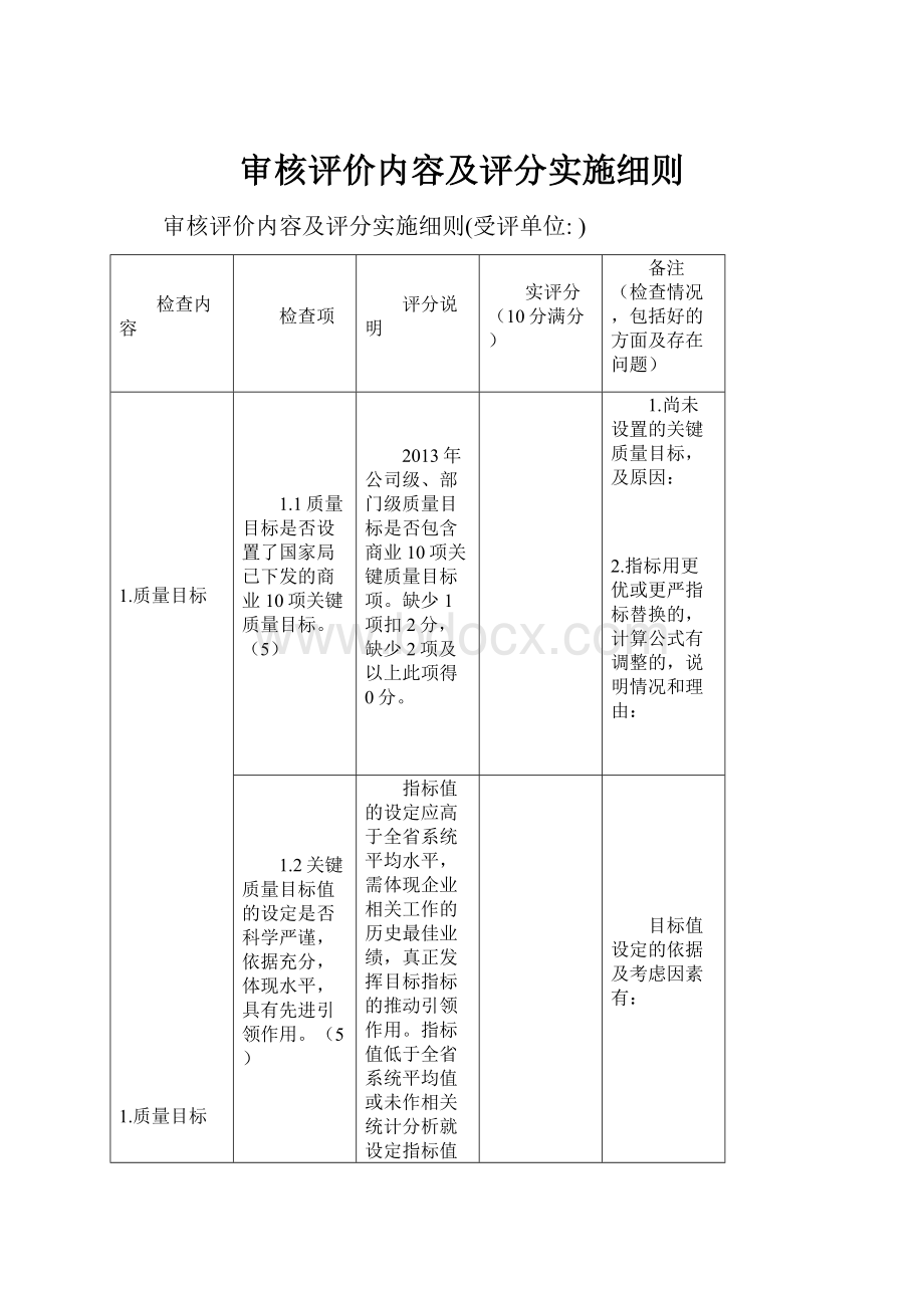 审核评价内容及评分实施细则.docx