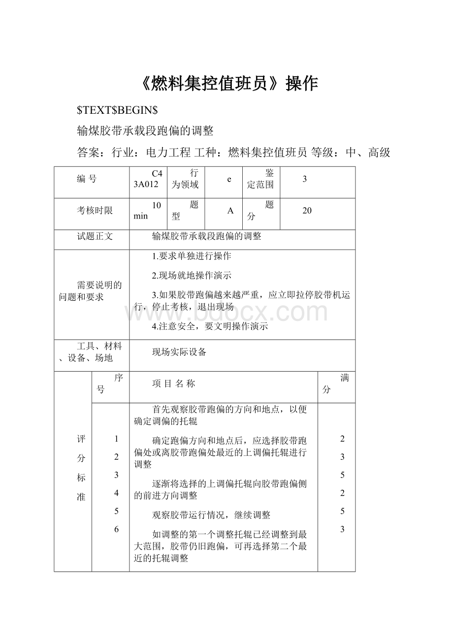 《燃料集控值班员》操作.docx