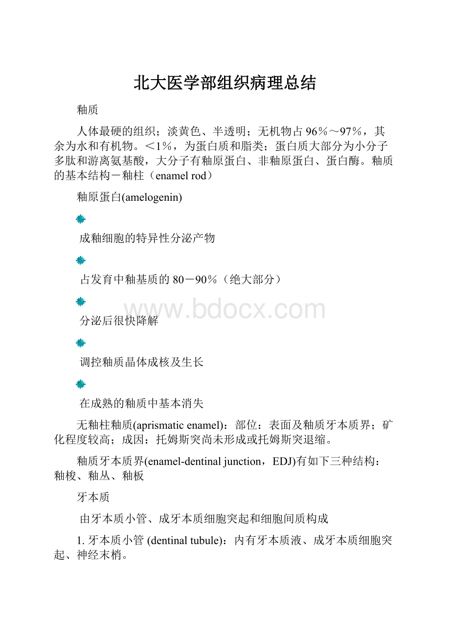 北大医学部组织病理总结.docx