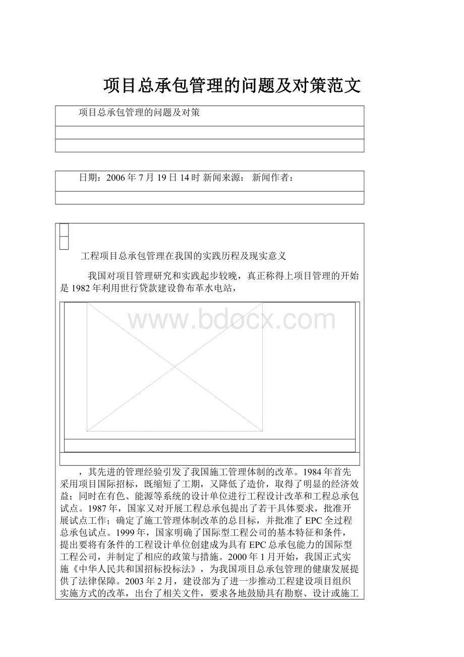 项目总承包管理的问题及对策范文.docx