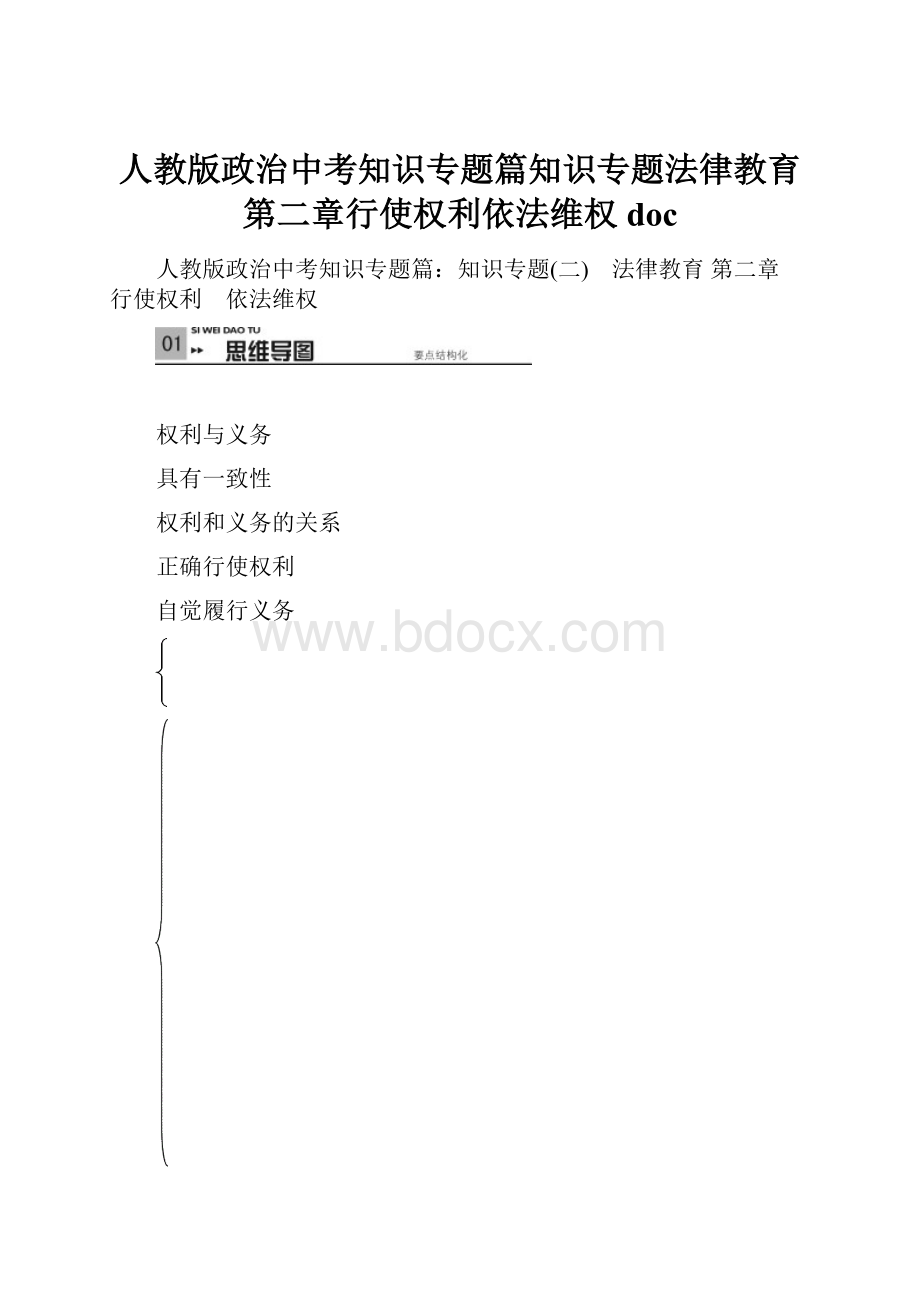 人教版政治中考知识专题篇知识专题法律教育第二章行使权利依法维权doc.docx