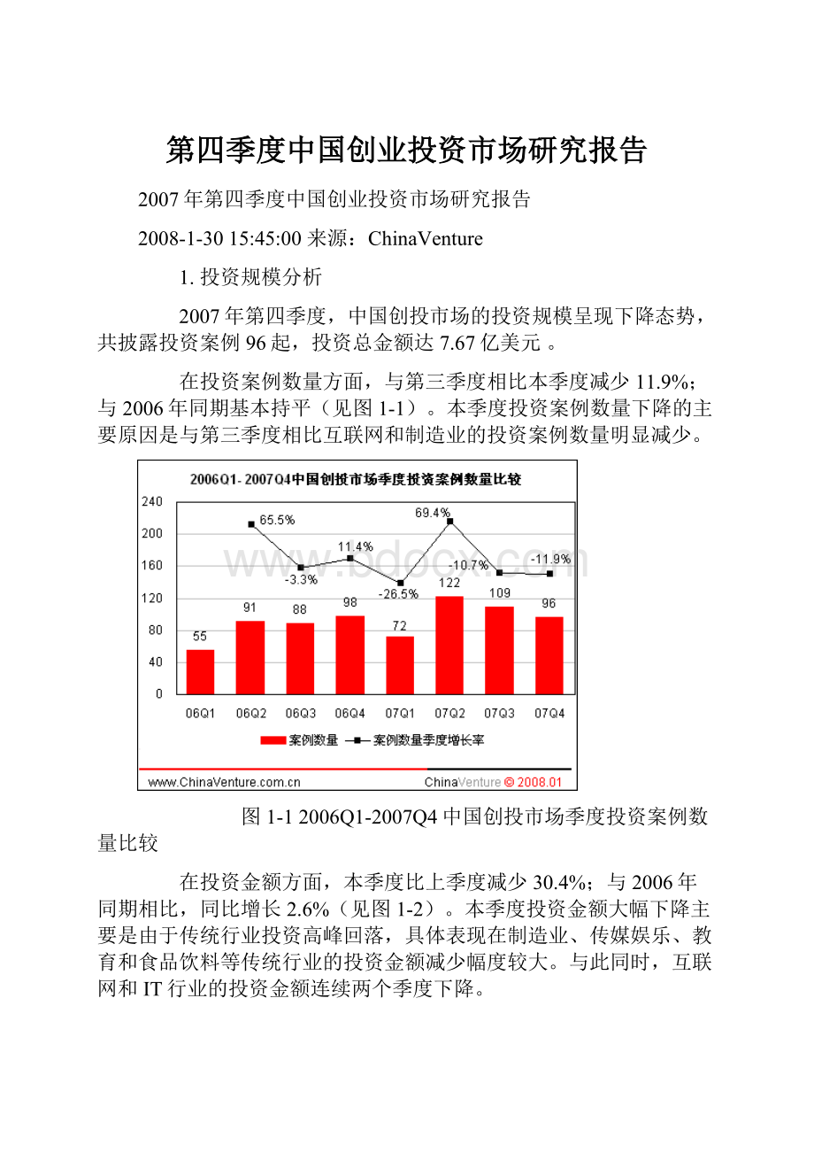 第四季度中国创业投资市场研究报告.docx