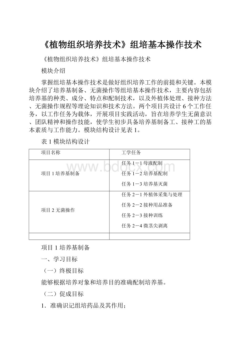 《植物组织培养技术》组培基本操作技术.docx