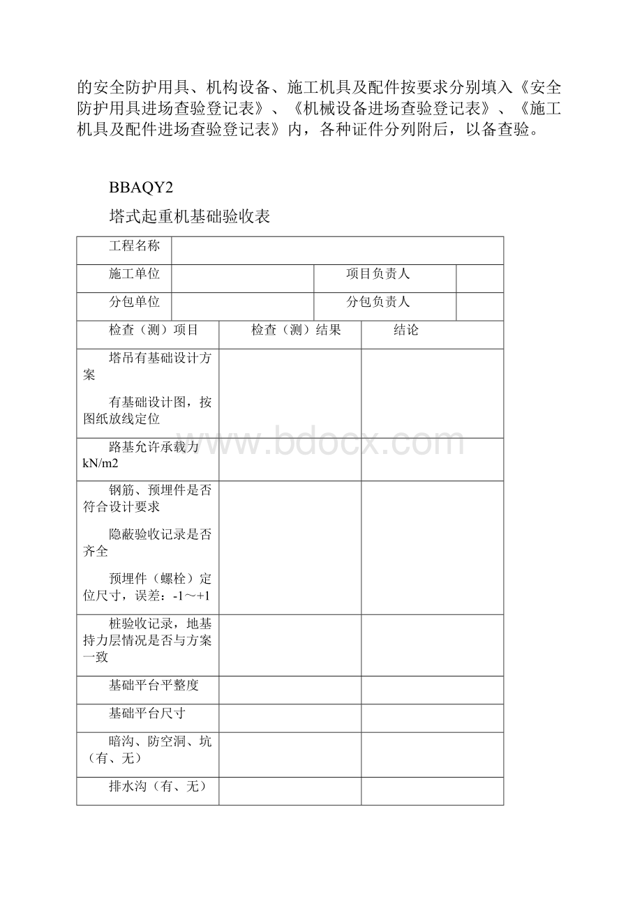 安全防护用具机械设备施工机具及配件进场查验登记表.docx_第2页