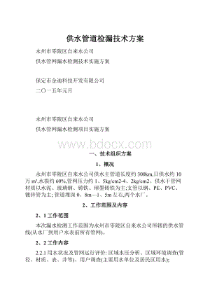 供水管道检漏技术方案.docx