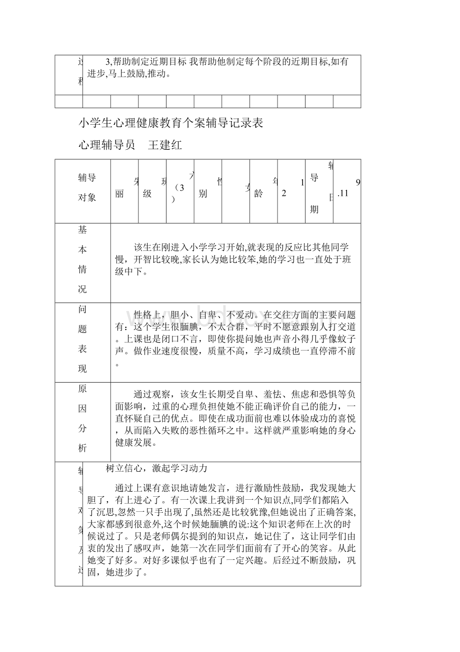 六3小学生心理健康教育个案辅导记录之令狐文艳创作.docx_第2页