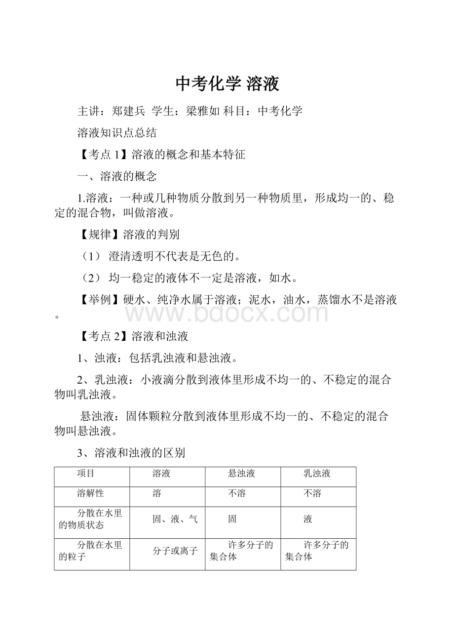 中考化学溶液.docx_第1页