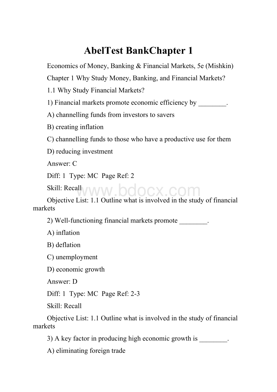 AbelTest BankChapter 1.docx_第1页