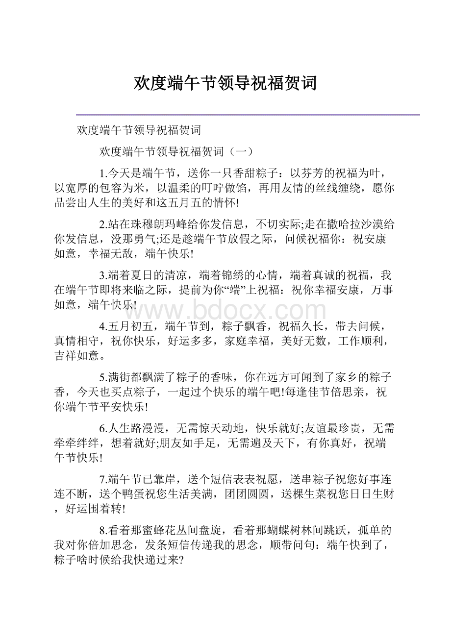 欢度端午节领导祝福贺词.docx_第1页