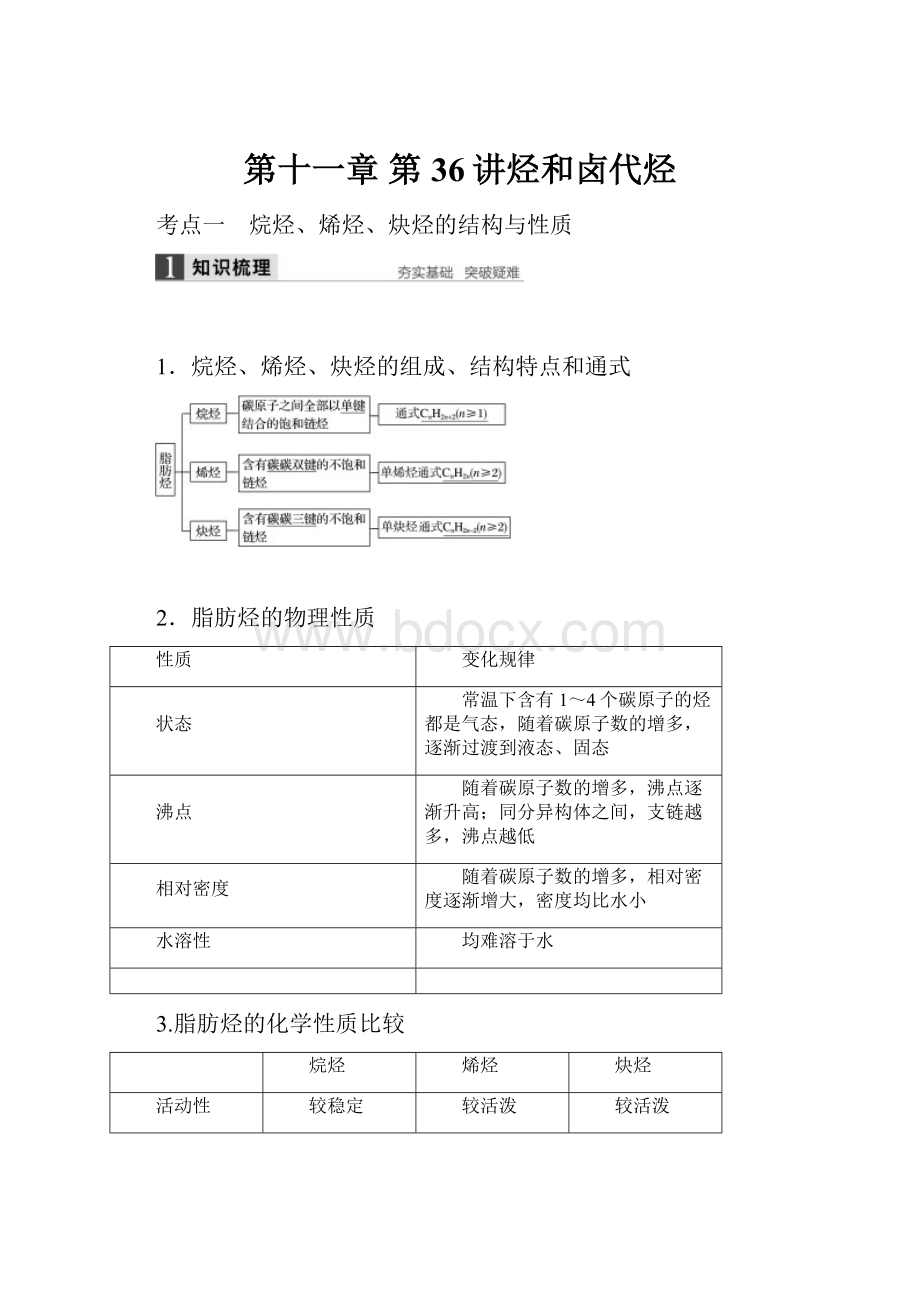 第十一章 第36讲烃和卤代烃.docx